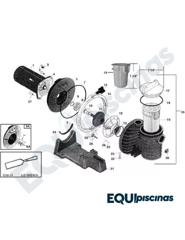 REPUESTO TAPA BOMBA STA-RITE 3HP MOD. DURAGLASS C318
