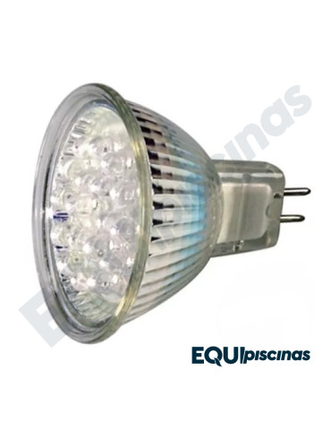 REPUESTO BOMBILLO LED 12V REFLECTOR EMAUX TIPO DICROICO 18 LEDS BLANCO