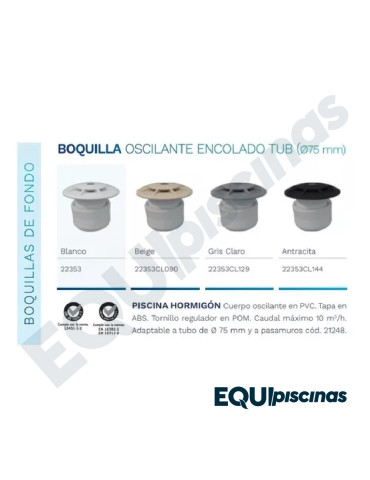 BOQUILLA DE RETORNO O ASPIRACION PARA PISO AUTOMATICA MARCA ASTRAL