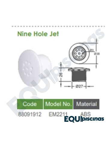 BOQUILLA DE PISO/PARED EMAUX EM2211