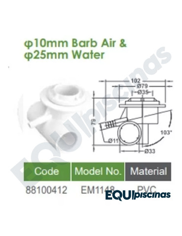 BOQUILLA MICRO JET EMAUX PARA HIDROMASAJES
