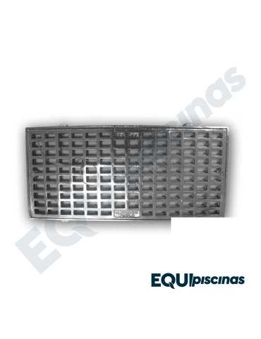 MARCO Y REJILLA ANDRADE POOLS 9" X 18" REFORZADO EN BRONCE CROMADO