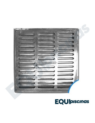 MARCO Y REJILLA ANDRADE POOLS 12" X 12" EN BRONCE CROMADO