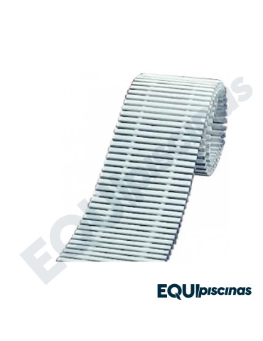REJILLA PARA CANAL DE REBOSE ANDRADE POOLS TIPO PLAYA EN ABS BLANCO MOD. "P" 16,5 cm X 5 mts