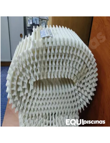 REJILLA PARA CANAL DE REBOSE ANDRADE POOLS TIPO PLAYA EN ABS BLANCO MOD. "P" 16,5 cm X 5 mts