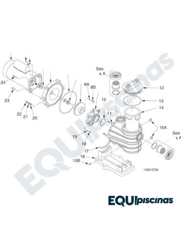 REPUESTO KIT-PP1018 PARA BOMBA STA-RITE MOD.  DYNAGLASS 2HP (IMPULSOR, DIFUSOR, EMPACADURAS, O´RINGS Y SELLO MECANICO)