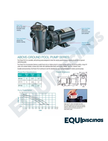 REPUESTO IMPELLER (IMPULSOR) PARA BOMBA HAYWARD POWERFLO ¾ HP