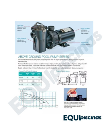 REPUESTO IMPELLER (IMPULSOR) PARA BOMBA HAYWARD POWERFLO 1/2 HP