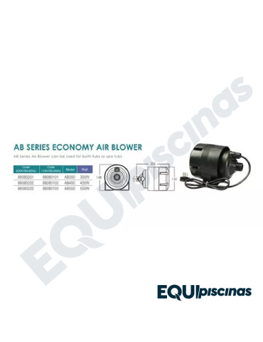 BLOWER (COMPRESOR DE AIRE) EMAUX DE 1HP 110V PARA SPA / JACUZZI