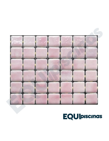 MOSAICO DE VIDRIO MEDITERRANEO 2.5X2.5cm ROSA NIEBLA CAJA DE 2Mts² EZARRI (EUROPEO)