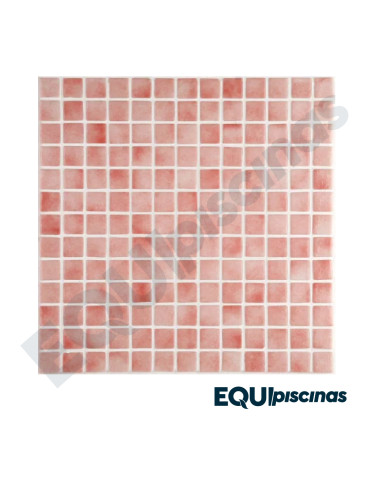 MOSAICO DE VIDRIO MEDITERRANEO 2.5X2.5cm ROSA NIEBLA CAJA DE 2Mts² EZARRI (EUROPEO)
