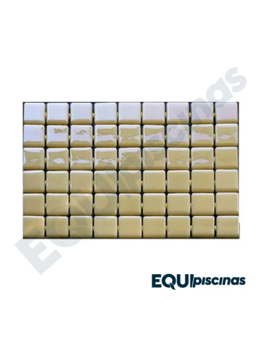 MOSAICO DE VIDRIO MEDITERRANEO 2.5X2.5cm BEIGE ONDULADO CAJA DE 2Mts² EZARRI (EUROPEO)