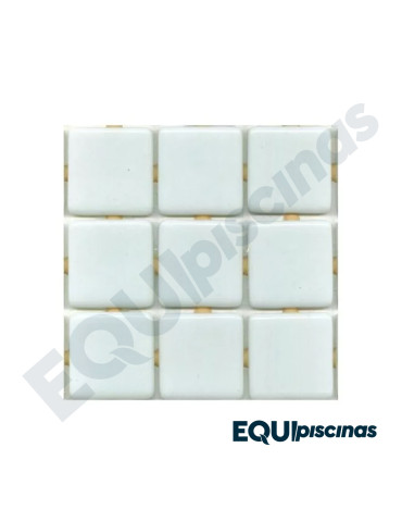 MOSAICO DE VIDRIO MEDITERRANEO 2.5X2.5cm BLANCO PURO LISO CAJA DE 2Mts² EZARRI (EUROPEO)