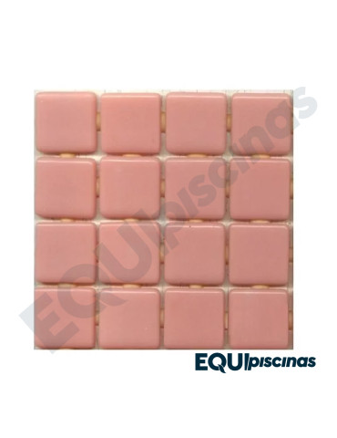 MOSAICO DE VIDRIO MEDITERRANEO 2.5X2.5cm ROSA LISO INTENSO CAJA DE 2Mts² EZARRI (EUROPEO)