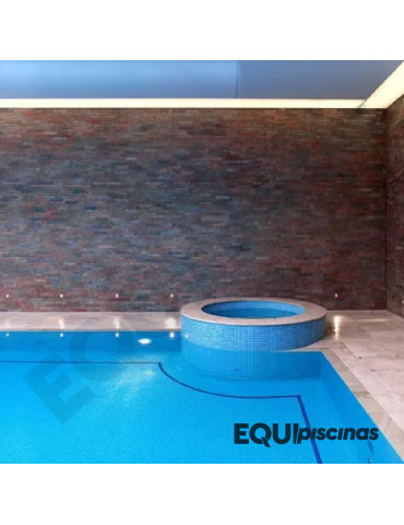 MOSAICO DE VIDRIO ANTIDESLIZANTE MEDITERRANEO 2.5X2.5cm, AZUL NIEBLA, CAJA DE 2Mts² EZARRI (EUROPEO)