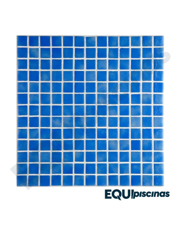 MOSAICO DE VIDRIO ANTIDESLIZANTE MEDITERRANEO 2.5X2.5cm, AZUL NIEBLA, CAJA DE 2Mts² EZARRI (EUROPEO)