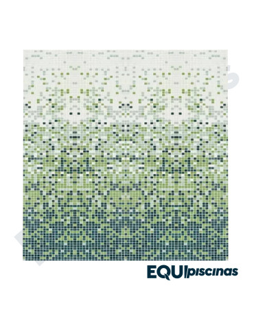 MOSAICO DE VIDRIO 2X2 DEGRADEE VERDE Nr 07 CAJA DE 2,14M²