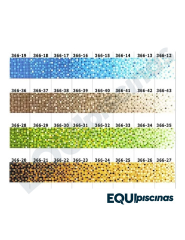 MOSAICO DE VIDRIO 2X2 DEGRADEE VERDE Nr 07 CAJA DE 2,14M²