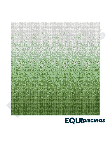 MOSAICO DE VIDRIO 2X2 DEGRADEE VERDE Nr 03 CAJA DE 2,14M²