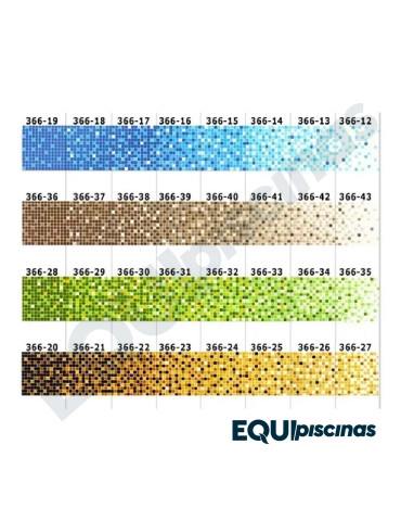 MOSAICO DE VIDRIO 2X2 DEGRADEE VERDE Nr 03 CAJA DE 2,14M²