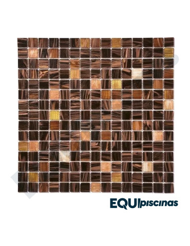 MOSAICO DE VIDRIO 2X2 NEGRO Y AMBAR VETAS DORADAS (GS BLACK 02) S/M CAJA DE 1,07M²