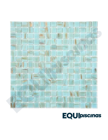 MOSAICO DE VIDRIO 2X2 AZUL CLARO CON VETAS DORADAS (GS BLUE 02) S/M CAJA DE 1,07M²