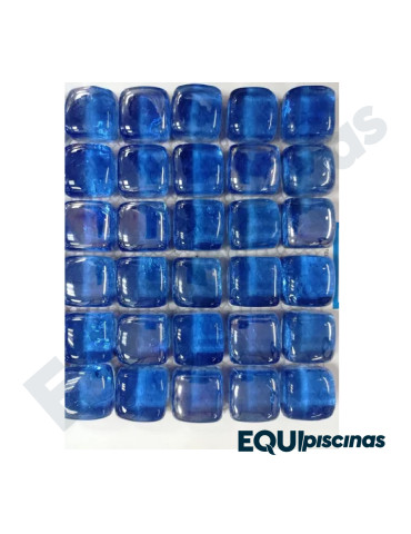 MOSAICO DE VIDRIO 2,5 X 2,5 X 1,4 CUBO DE HIELO AZUL (ICE CUBE BLUE 209) S/M CAJA DE 0,64M²