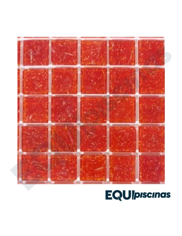 MOSAICO DE VIDRIO 2X2 ROJO FUEGO (RED 01) SP CAJA DE 4,28M²