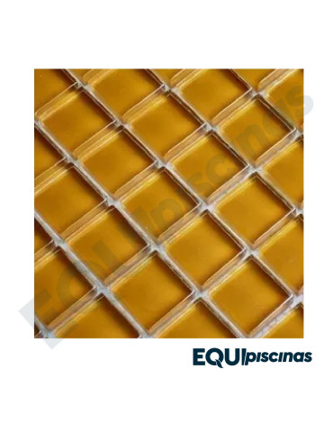 MOSAICO DE VIDRIO 2.3X2.3X4mm SERIE CRYSTAL MIEL A39 CAJA DE 1,80 M²
