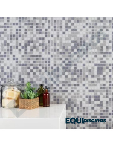 MOSAICO DE VIDRIO 2X2 MEZCLA DE GRISES (GRAY HS-10) S/P CAJA DE 4,28M²