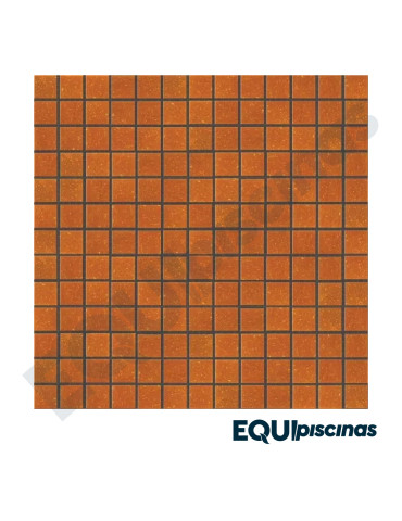 MOSAICO DE VIDRIO 1X1 (MINI) NARANJA TERRACOTA S/P CAJA DE 3,70M²
