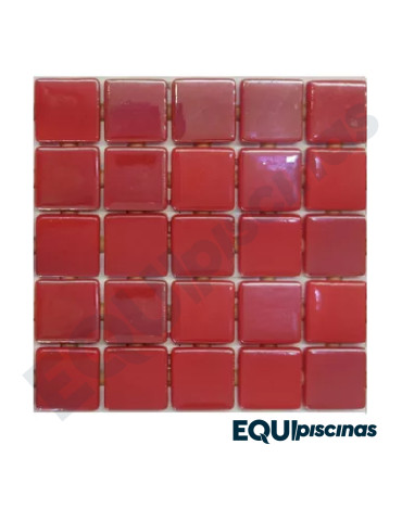 MOSAICO DE VIDRIO MEDITERRANEO 2.5X2.5cm RUBI SERIE METAL CAJA DE 2Mts² EZARRI (EUROPEO)