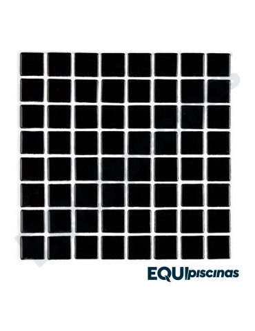 MOSAICO DE VIDRIO MEDITERRANEO 3.6X3.6cm NEGRO CAJA DE 2Mts² EZARRI (EUROPEO)
