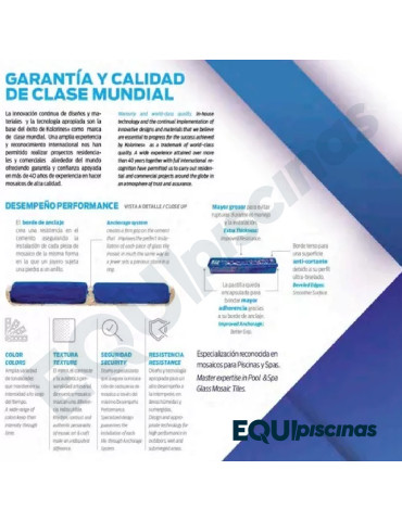 MOSAICO DE VIDRIO VENECIANO 2,5X2,5 RIOCA MATE SERIE ZENZA CAJA 2 Mts²  KOLORINES (MEXICANO)