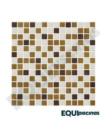 MOSAICO DE VIDRIO MEDITERRANEO 2.5X2.5cm MEZCLA WHISKY CAJA DE 2Mts² EZARRI (EUROPEO)