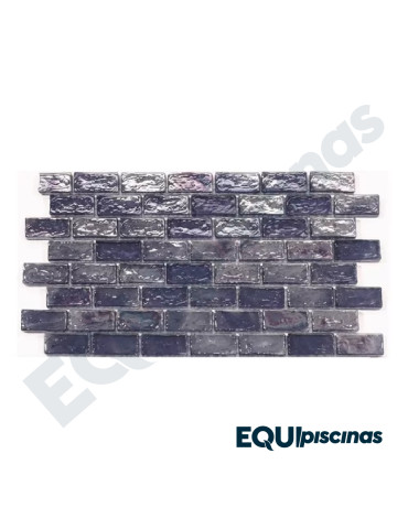 MOSAICO DE VIDRIO 2X4.2X8mm GRIS AZULADO TORNASOL TB01 SERIE TENYION CAJA DE 1 M²