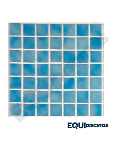MOSAICO DE VIDRIO MEDITERRANEO 3.6X3.6 AZUL MEDIO NIEBLA CAJA DE 2Mts² EZARRI (EUROPEO)