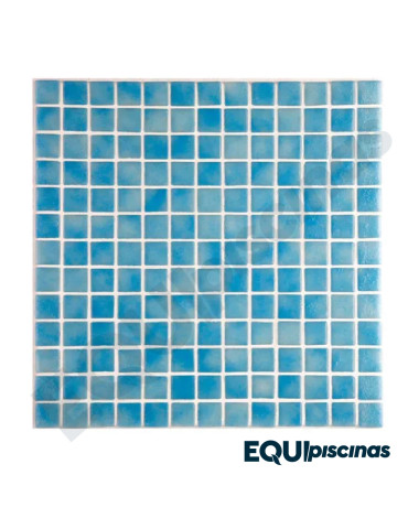 MOSAICO DE VIDRIO MEDITERRANEO 2.5X2.5 AZUL MEDIO NIEBLA CAJA DE 2Mts² EZARRI (EUROPEO)