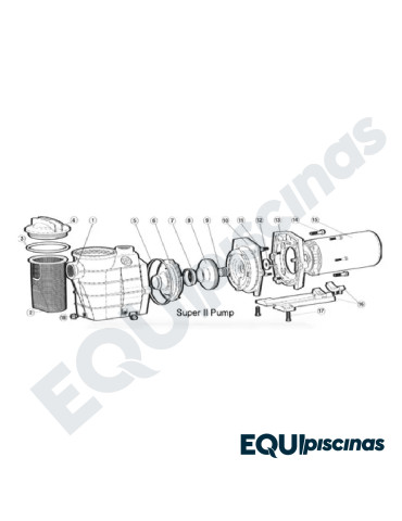 CESTA TRAMPA DE PELOS (PREFILTRO) EN PLASTICO PARA BOMBAS HAYWARD SUPER PUMP II