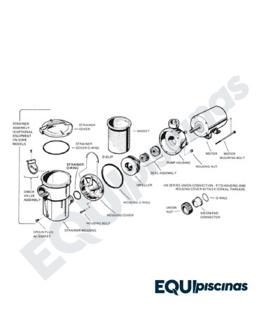 CESTA TRAMPA DE PELOS (PREFILTRO) EN ACERO INOX PARA BOMBA HAYWARD 1-1/2"