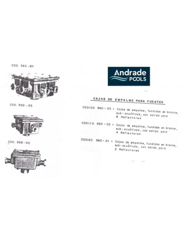 CAJA DE EMPALME SUMERGIBLE DE 8 SALIDAS EN BRONCE MARCA ANDRADE POOLS