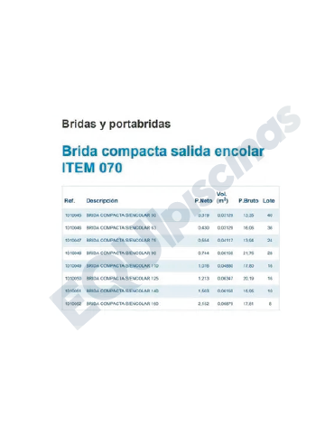 BRIDA COMPACTA PVC (FLANGE Y BRIDA) 160mm HIDROTEN