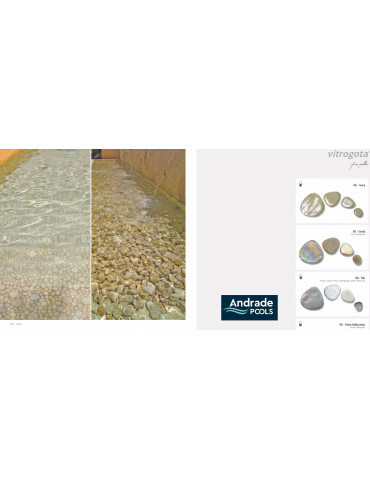 MOSAICO DE VIDRIO VITROGOTA CALIZA CAJA: 1 M2 KOLORINES (MEXICANO)