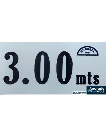 BALDOSA INDICADORA DE PROFUNDIDAD PARA PISCINA 2.20MTS