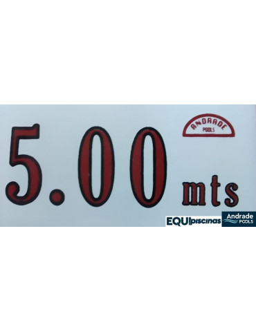 BALDOSA INDICADORA DE PROFUNDIDAD PARA PISCINA 5.00MTS