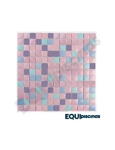 MOSAICO DE VIDRIO 2X2 MEZCLA DE ROSAS, MORADOS Y AZULES CLAROS SP HS-01 CAJA DE 4,28M²