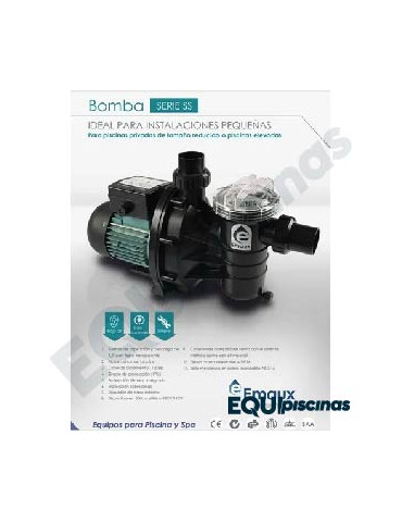 BOMBA EMAUX SERIE SS 1/2 HP 110v 60hz Monof SS050 CERTIFICADA