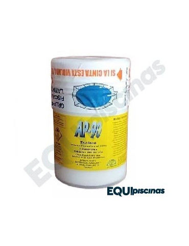 PASTILLAS DE TRICHLORO ESTABILIZADO Y CONCENTRADO AL 90% ENVASE DE 5 UNIDADES, 200GRS C/U DIAMETRO 3"