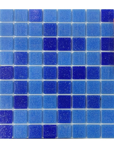 MOSAICO VIDREO 2X2 CH.COMB. AZULES AM04 S/PAPEL (2.14M2)