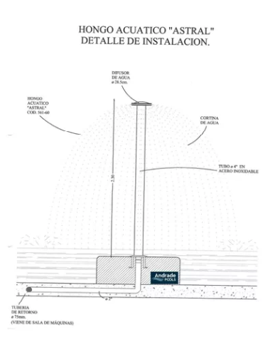 Fuente Hongo Acuático Ap Mod. Astral Acero Inox